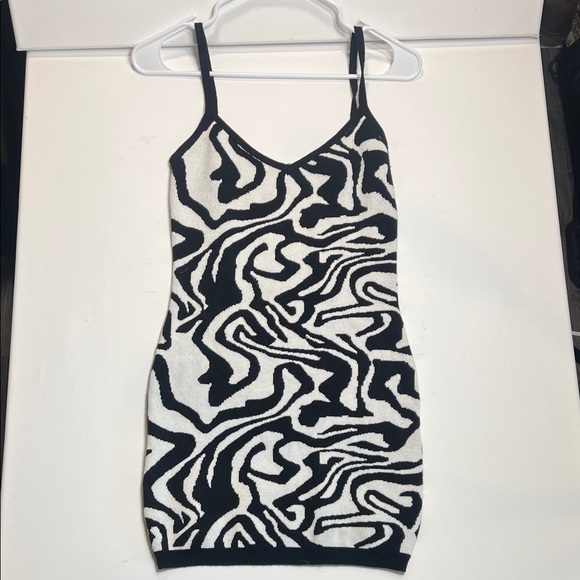 Say What? Dresses & Skirts - Say What? Black and White Swirl Mini Dress